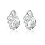 925 Sterling Silver Heart Shape Design on Studded Earring