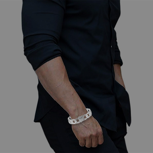 Silver And Golden Beautiful Linked Design Bracelet For Men - Style B172 –  Soni Fashion®