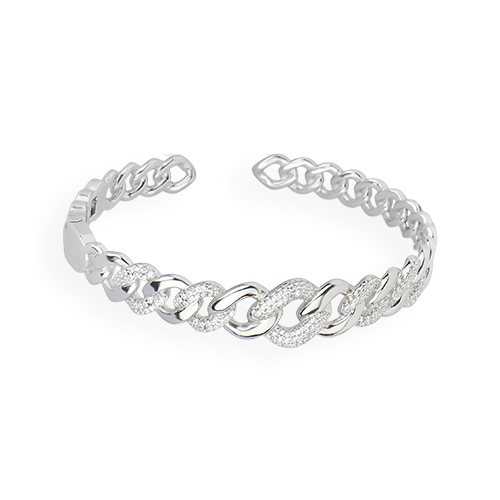 Slider Chain Studded Silver Bracelet For Girls  Women  Forever Silver