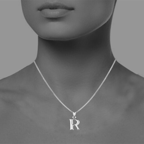 R -Shape Designed 925 Silver Pendent For Teen & Girls - Image 2