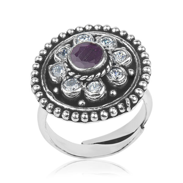 Beautifully Designed Cocktail Ring Oxidized Pure 925 Silver For Girls & Ladies