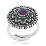 Beautifully Designed Cocktail Ring Oxidized Pure 925 Silver For Girls & Ladies