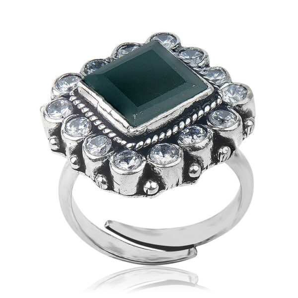 Beautifully Designed Cocktail Ring Oxidized Pure 925 Silver For Girls & Ladies