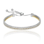Slider Chain Studded Silver Bracelet For Girls & Women