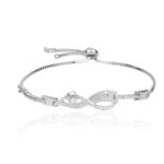 Slider Chain Studded Silver Bracelet For Girls & Women