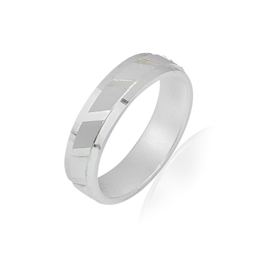 Men's 6.0mm Comfort Fit Wedding Band in Sterling Silver | Zales