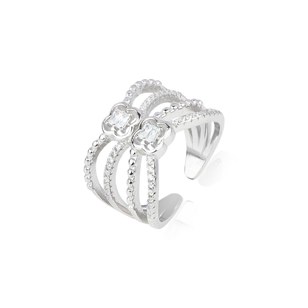Italian Golden/Silver Design Crystal Rings for Girls/Women | Meerzah-saigonsouth.com.vn