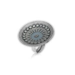 Beautifully FLOWER Designed Oxidized Cocktail Ring Pure 925 Silver For Girls & Ladies