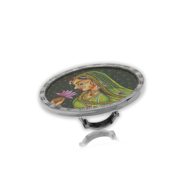 QUEEN Designed Oxidized Cocktail Ring Pure 925 Silver For Girls & Ladies