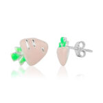 Carrot Shaped Designer 925 Sterling Silver Studs For Girls & Ladies