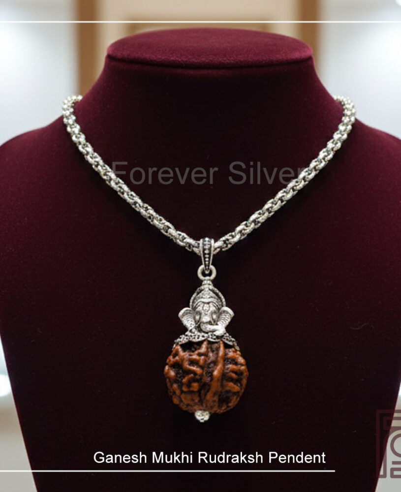 Ganesh Mukhi Rudraksha Pendant in Silver
