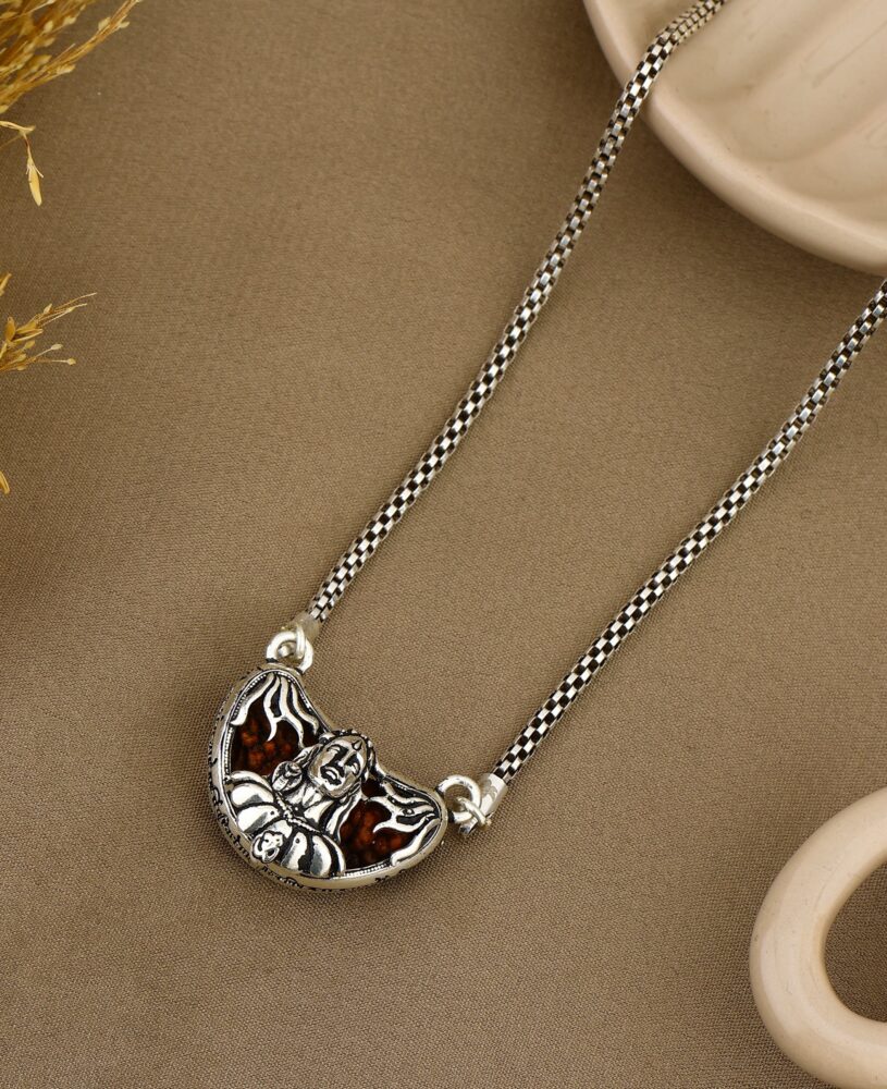 1 Mukhi Rudraksha with Adiyogi Silver Cap Pendant